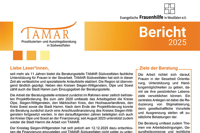 Jahresbericht TAMAR SÜDWESTFALEN 2025